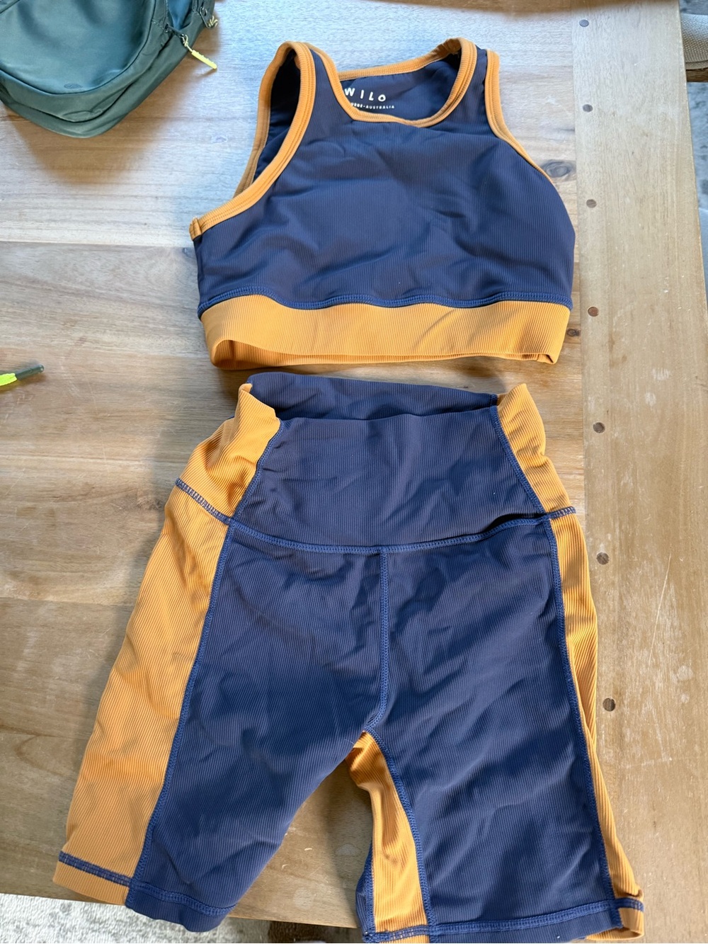 Women’s Two-Tone Navy & Mustard Active Bottom and top